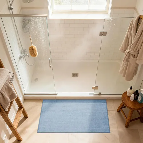 Miniatura 9 de GRANNY SAYS Tapetes de baño azules, de felpilla suave, absorbentes, de 20 x 32 pulgadas, alfombras de baño pequeñas antideslizantes, lavables