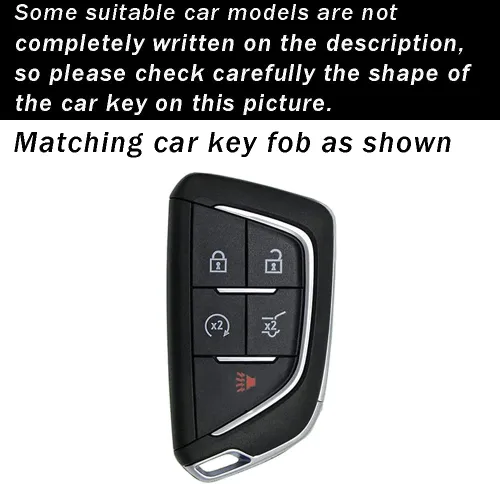 Miniatura 2 de ontto Funda para llave de coche para Cadillac 2020 en adelante, elegante funda para llave a distancia inteligente, funda para llave de TPU suave