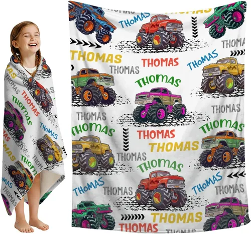 Miniatura 16 de Mantas con nombre personalizado, manta de transporte personalizada, manta de automóvil ultrasuave para niños y niñas, regalo de 40 x 50 pulgadas