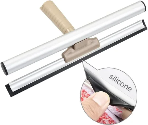 Miniatura 6 de Escobilla multiusos de ventana de 12 pulgadas con poste de aluminio ajustable de 6.7 a 49.4 pulgadas, limpiador de ventana de microfibra altamente