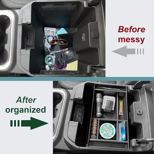 Miniatura 5 de PIMCAR Organizador de consola central para Chevy Silverado 1500/GMC Sierra 1500 2019-2022 y Silverado/Sierra 2500HD/3500HD 2020-2023 Solo asientos