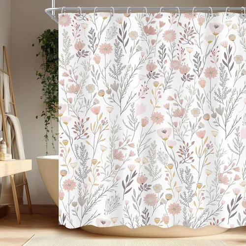 Miniatura 8 de Cortina de ducha floral púrpura de 60 pulgadas de ancho x 72 pulgadas de largo, flor de lavanda, rústico, elegante, pastel, botánico, acuarela
