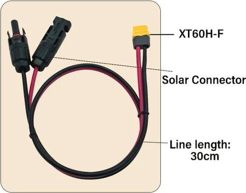 Miniatura 3 de Conector solar a adaptador XT60 Panel solar para batería Lipo EFDELTA estación de energía portátil River 600 y generador solar (9.8 ft)