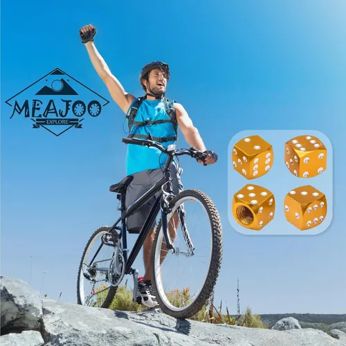 Miniatura 5 de 4 tapas de vástago de válvula de neumático estilo dado, con anillo de goma O, cubiertas universales de aleación de aluminio a prueba de polvo