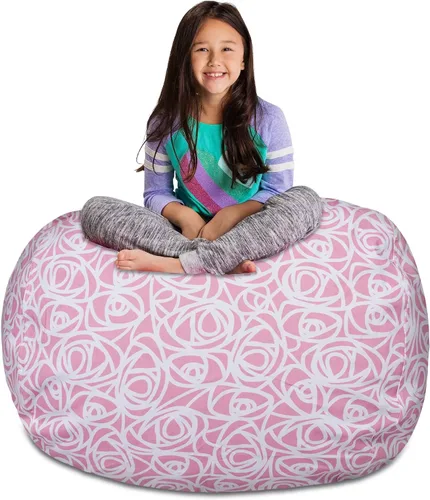 Miniatura 59 de Posh Stuffable Kids Funda de Silla Puf Rellenable para Almacenamiento de Animales de Peluche - Organizador de Juguetes Infantiles, Mediano 27