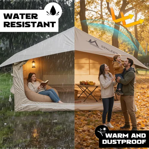 Miniatura 3 de SENLEETO Tiendas inflables para acampar, gran tienda de camping inflable con bomba manual, tiendas inflables fáciles de montar para 4-6 personas