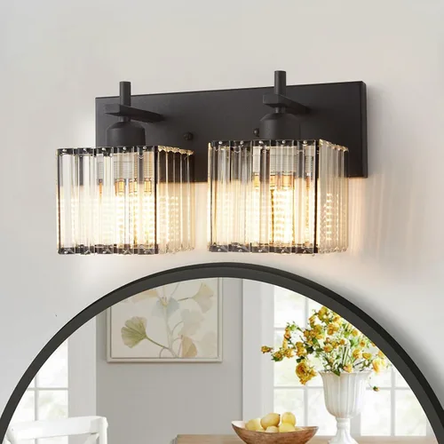 Miniatura 17 de Aplique de pared moderno negro, luminaria interior cableada de 1 luz con casquillo de cerámica E26 para dormitorio, pasillo, sala de estar
