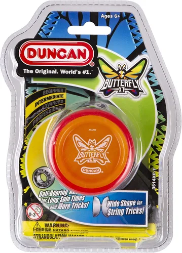 Miniatura 4 de Duncan Toys Butterfly XT - Yoyó con cuerda, eje de rodamiento de bolas y cuerpo de plástico, yoyó para trucos de cuerda, rojo con tapa naranja