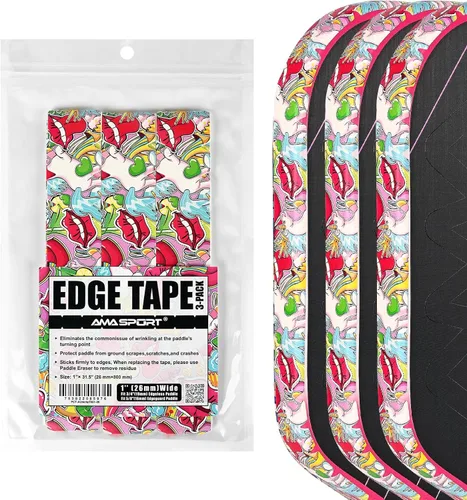 Miniatura 35 de PICKLETECH Pickleball Edge Guard Tape – Pink Unicorn Pattern Edge Tape for Pickleball Paddle - Fit Perfectly Curved Edge - No Wrinkling Sonrisa verde