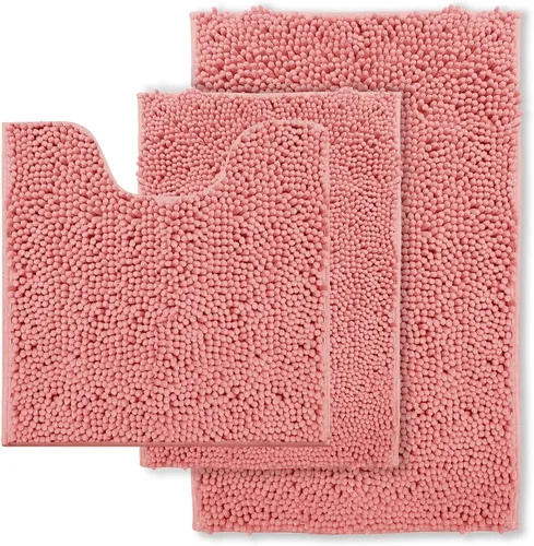 Miniatura 17 de Alfombra de baño azul, súper suave, antideslizante, lavable a máquina, se seca rápidamente, juego de baño ultrasuave de 3 piezas cian-azul