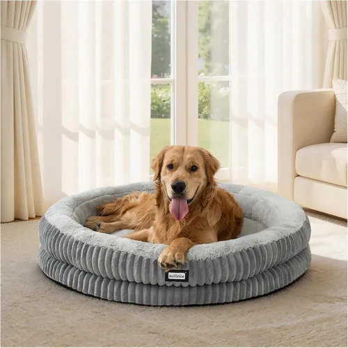 Miniatura 20 de BALANCE Cama para gatos, cama redonda lavable para gatos de interior, cama de felpa súper suave de piel sintética para cachorros y gatitos con parte