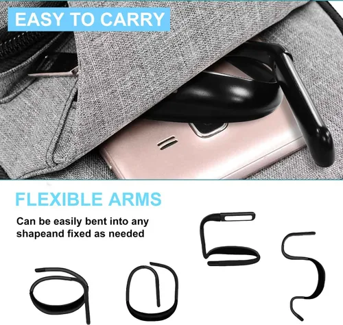 Miniatura 5 de Luz de lectura LED para el cuello, luces de libro para leer en la cama, lámpara de escritorio con brillo ajustable, 3 colores, con brazos flexibles
