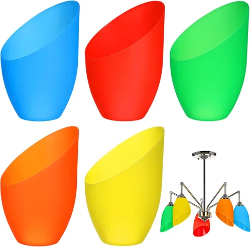 Vaguelly - Juego de 5 pantallas de plástico de repuesto para lámparas de pie, luces de pared de 5.51 x 3.54 x 3.54 pulgadas con diámetro de agujero