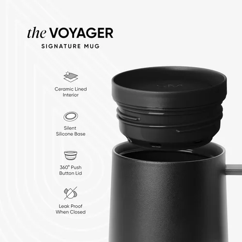 Miniatura 2 de Simple Modern - Taza Voyager Signature Vaso de viaje para café con tapa de 360° y asa Vaso de café helado y té de infusión fría con Abedul