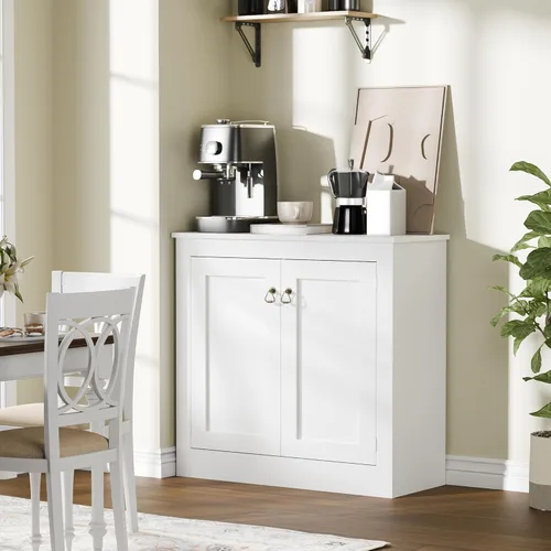 Miniatura 10 de Cozy Castle Gabinete de buffet con almacenamiento – Armario de almacenamiento de cocina, mesa consola de madera, cafetería, armarios decorativos