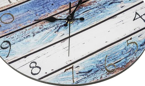Miniatura 3 de Bernhard Products Reloj de pared rústico de playa de 12 pulgadas, redondo, silencioso sin tictac, de cuarzo, funciona con pilas, aspecto de madera