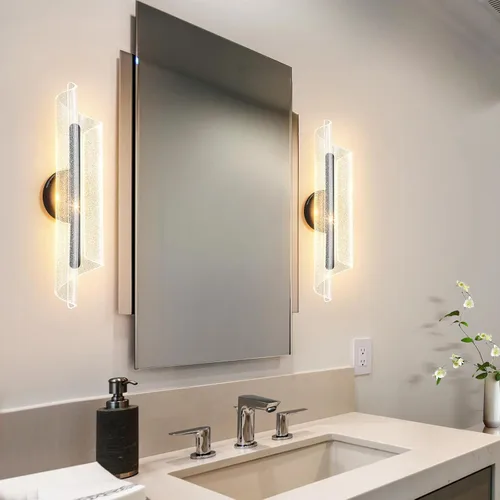 Miniatura 3 de Aplique de pared negro moderno lámpara de pared regulable LED lámpara de pared para sala de estar, pasillo, baño, dormitorio, 19.7 pulgadas