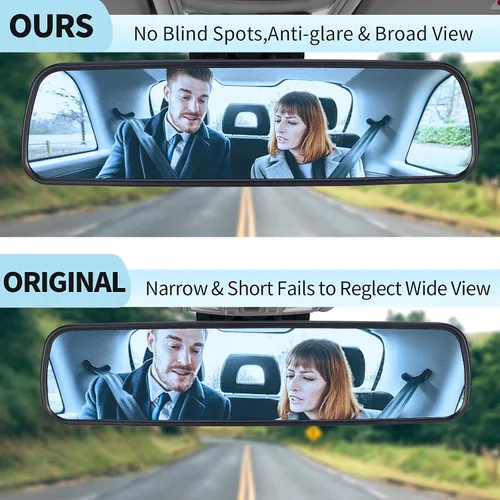 Miniatura 2 de Wontolf Espejo retrovisor universal con ventosa - Espejo interior antirreflejos para automóvil, camión, SUV y barcos - 9.76 pulgadas (9.764 in)