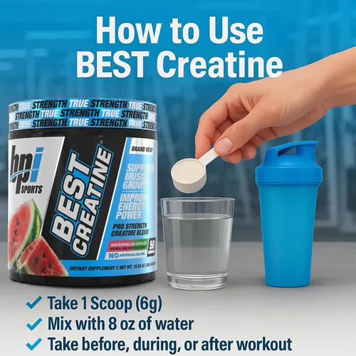 Miniatura 6 de BPI Sports Best Creatine - Polvo de monohidrato de creatina para hombres y mujeres, sal del Himalaya - Fuerza, bombeo, crecimiento muscular