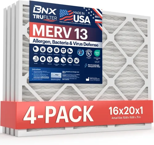 Miniatura 40 de BNX TruFilter - Filtro de aire 10 x 10 x 1 MERV 13, electrostático plisado, para aire acondicionado, HVAC y hornos, para alergias, polen, moho