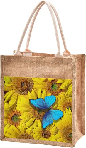 Miniatura 26 de CaTaKu Divertida bolsa de yute con asas y cremallera para gatos, bolsa de arpillera reutilizable con bolsillo frontal de lona, regalo para bodas, 12