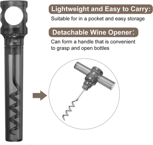Miniatura 4 de uxcell Sacacorchos de viaje de 4.2 pulgadas, sacacorchos de bolsillo, abridor de vino portátil, mini abridor de corcho de vino de plástico