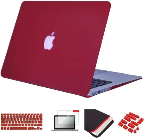 Miniatura 48 de Pack 5 en 1 de carcasa para MacBook Air, de Se7enline, de plástico duro, tacto suave, con protector de teclado de silicón, protector de pantalla