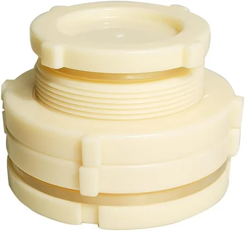 Quickun Adaptador de conector de tanque de agua de mamparo ABS de 3 pulgadas con enchufes a granel de montaje de tubería (juego de 1)