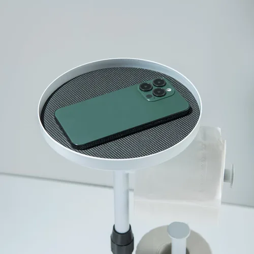 Miniatura 7 de Soporte de papel higiénico para baño, altura ajustable, soporte en el suelo, almacena 4 rollos de reserva, con estante superior de almacenamiento
