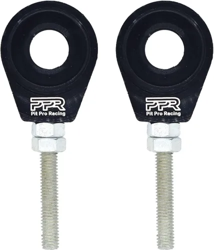 2 piezas de ajustadores de cadena de 12 mm para Honda XR50, CRF50, XR70, CRF70, motos de pit, 70cc, 110cc, 125cc (Negro)