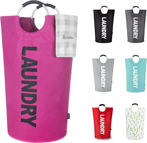 Miniatura 12 de Caroeas Cesta de Ropa de 90L (13 Colores), Cesta de Ropa Impermeable, Bolsa de Ropa con Asas Acolchadas, Cesta de Ropa, Cesta de Ropa Plegable