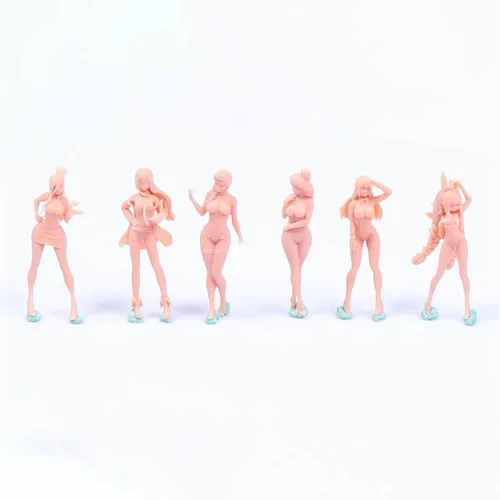 Miniatura 10 de Figura 1/64 Anime Sexy Street Beauty Modelo Escena en miniatura GK necesita ser coloreado por ti mismo-No6