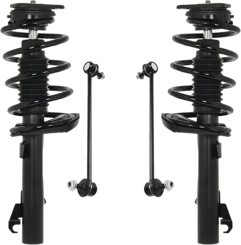 Miniatura 81 de Detroit Axle - Kit de 4 barras estabilizadoras delanteras para Ford F-150 2021 2022 2023 2024, 2 puntales con resorte helicoidal, 2 eslabones