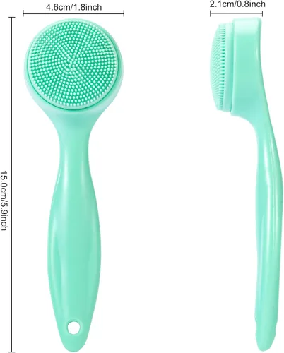 Miniatura 2 de Paquete de 2 cepillos exfoliantes de silicona para la cara, cepillo manual de limpieza facial manual, limpiador de puntos negros, cerdas suaves