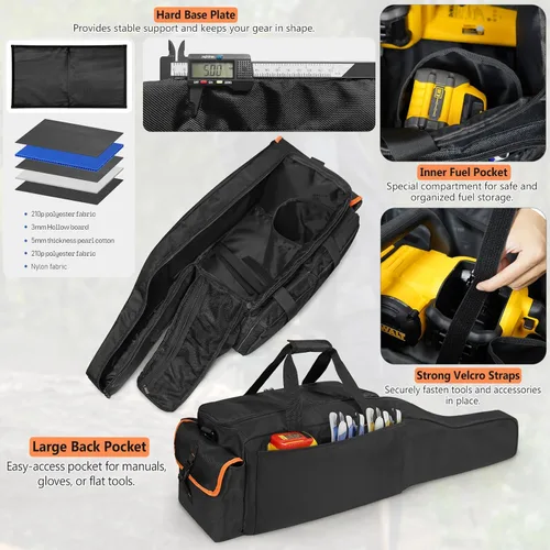 Miniatura 3 de ORKELS Funda de transporte para motosierra de 10 pulgadas y 12 pulgadas, bolsa de almacenamiento plegable impermeable para motosierra compatible