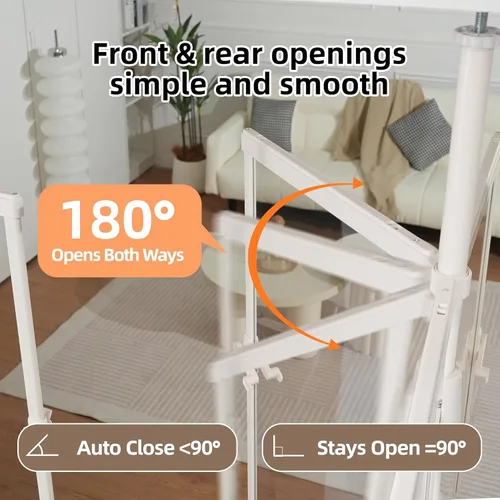 Miniatura 4 de NiceTCU Puerta para gatos extra alta de 74.80-98.43 pulgadas, ajustable de 33.86-37.40 pulgadas de ancho, puerta completa transparente