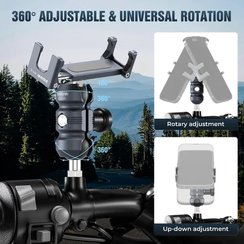 Miniatura 4 de Kit de soporte antirrobo para teléfono de motocicleta, con tornillo M10 para instalación de espejo, cabeza de bola de 0.984 in y barra corta