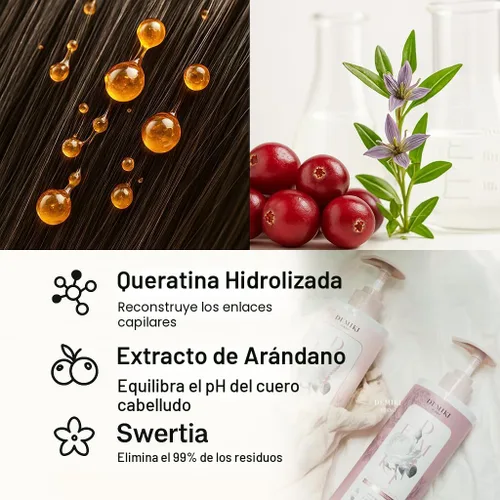 Miniatura 3 de Conjunto de champú y acondicionador japonés DEMIKI para mujeres, conjunto de champú y acondicionador para cabello graso, sin sulfato, aroma a rosa