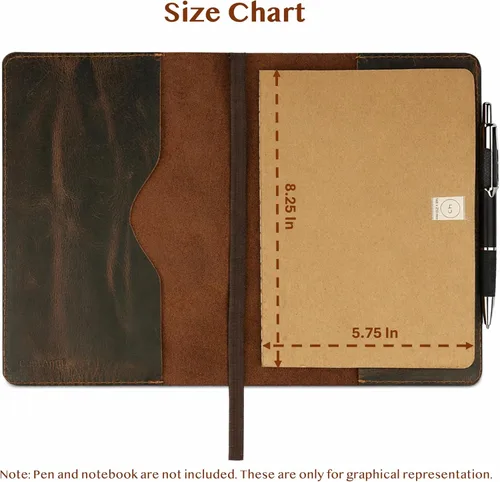 Miniatura 3 de Funda de diario de cuero A5, funda de diario recargable para Moleskine grande, funda de cuaderno de cuero hecha a mano, funda de diario A5