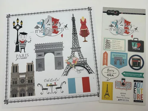 Miniatura 2 de Scrapbook Customs Kit de álbumes de recortes de papel y pegatinas temáticos Paris City Memories
