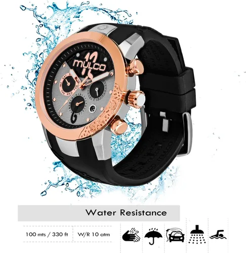 Miniatura 2 de MULCO Watches for Women - Lady D - Silver Stainless Steel Case with Wrist Silicone Band, Large Face with Mother of Pearl and Rose Gold, Quartz