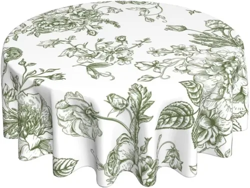 Miniatura 20 de BETGINY - Mantel cuadrado floral azul de 54 x 54 pulgadas, mantel decorativo de estilo chinoiserie con flores, tela rústica lavable para granja