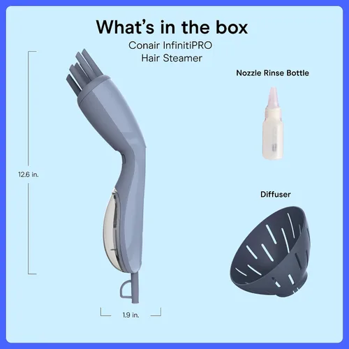 Miniatura 7 de Infiniti PRO Conair Steam Therapy - Vaporizador de cabello portátil con accesorio difusor de 7 pulgadas, calentamiento de 30 segundos, vapor