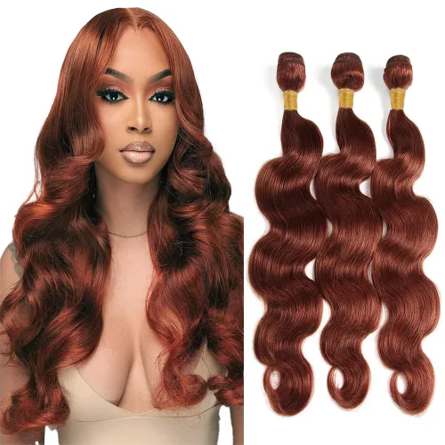 Miniatura 66 de Color 30 paquetes de cabello humano marrón onda del cuerpo paquetes 8 10 12 pulgadas brasileño virgen Remy extensiones de cabello humano doble trama