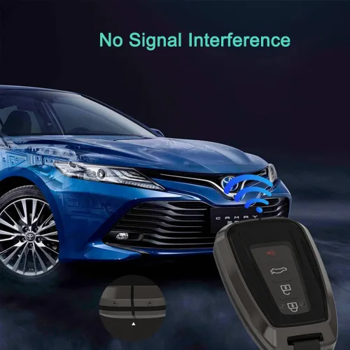 Miniatura 3 de Funda de aleación de metal para llavero, compatible con Toyota Camry RAV4, Highlander, Corolla, Avalon, C-HR, Prius, GT86, control remoto sin llave