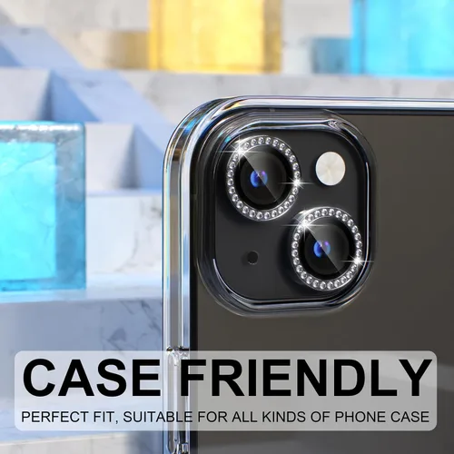 Miniatura 4 de Choiche Compatible para iPhone 15/iPhone 15 Plus Protector de Lente de Cámara Brillante, Vidrio Templado 9H Cubierta de Cámara Protector de Pantalla
