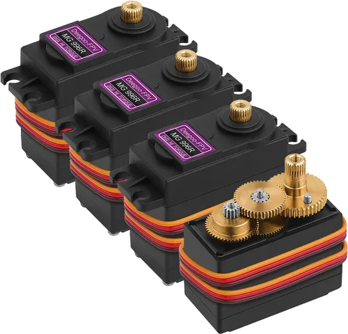 Miniatura 8 de Paquete de 6 motores servo digitales de par de engranajes metálicos MG996R 55g para helicóptero RC, auto, barco, robot de Futaba JR