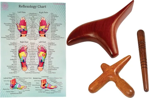 Miniatura 13 de CCcollections Herramientas de masaje de terapia de madera, herramienta de palo de madera de reflexología, equipo tradicional para aliviar el dolor