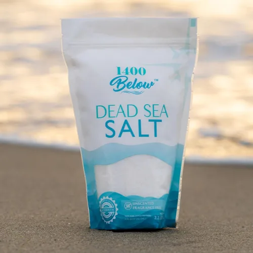 Miniatura 8 de 2.2 libras de sal del mar muerto, grano fino, baño de pies y spa, exfoliante corporal, 100% puro y rico en minerales, alivia los músculos doloridos