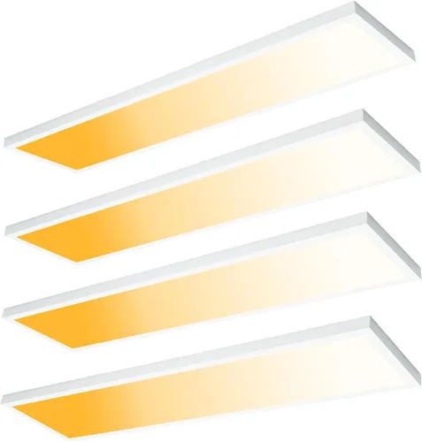 Miniatura 19 de Lámpara de panel plano LED negra de 1x4 pies, montaje en superficie, 5000K-4000K-3000K seleccionable y regulable Triac, lámpara de techo rectangular